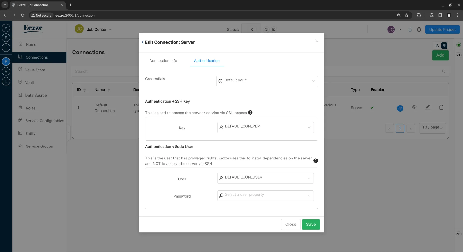 Eezze Connection Details